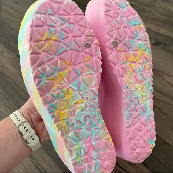 Wild Diva Sandals Women's 7 Foam Platform Chunky Slide Cotton Candy - Picture 7 of 7